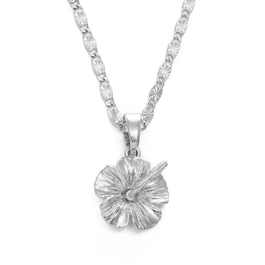 Hawaiian Hibiscus Flower Pendant Necklace Marshallese Puerto Rico Guam Micronesia Pohnpei Jewelry Weeding Gifts #239606