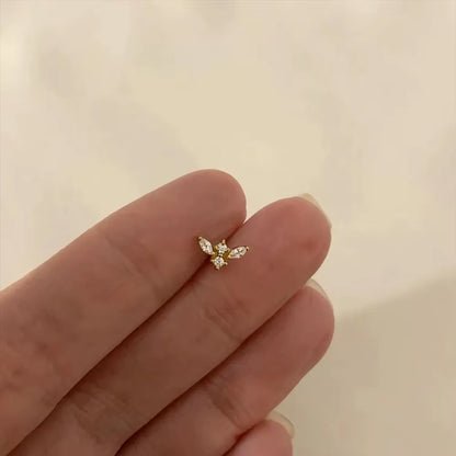 Luxe Line Mini Zircon Stud – A Spark of Modern Minimalism