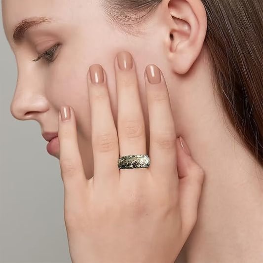 Engraved Flower Ring